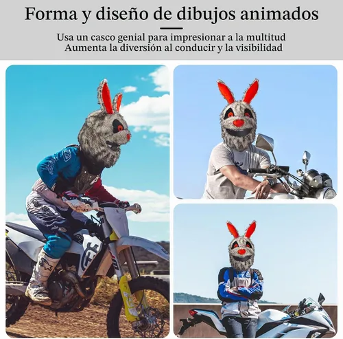 Vista 2 de Motorcycle Helmet Cover, Funny Helmet Decoration, Fun Rides and Gifts(Plush Animal)