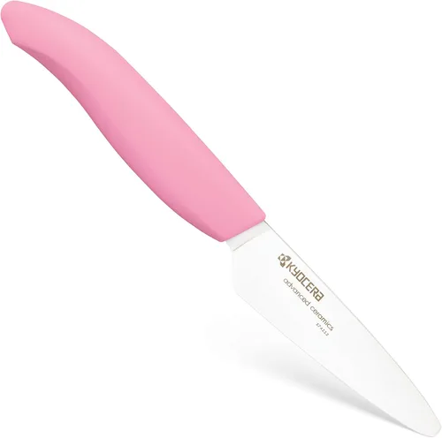 Vista 9 de Kyocera Advanced Series, cuchillo de pelar de cerámica, hoja blanca de 3 pulgadas, Negro