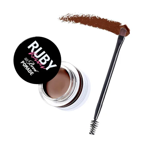 Vista 9 de Ruby Kisses Go Brow Pomada para cejas resistentes al agua de larga duración a prueba de manchas (marrón oscuro)