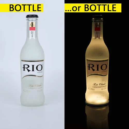 Vista 2 de Posavasos LED, calcomanías, luces LED para botellas, botella glorifica portavasos, botellas de licor de vino, luces LED de servicio de bar en clubes