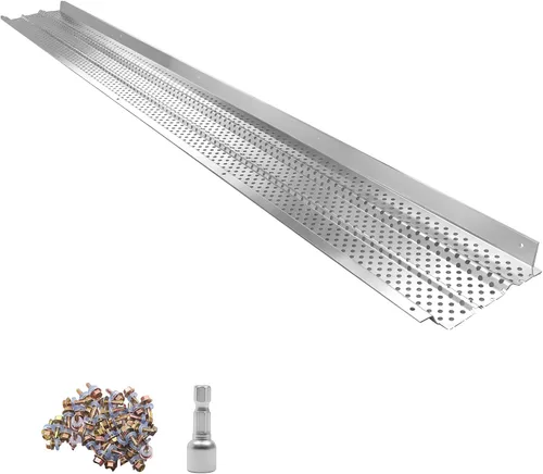 Vista 9 de VEVOR Protector de canalón, cubierta de canalón de aluminio de 5 pulgadas, cubierta de protección de 32 pies de longitud para hojas y escombros