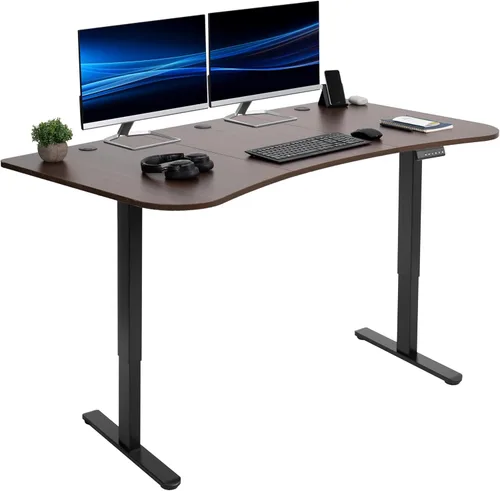 Vista 84 de VIVO DESK-KIT-E2B1B - Escritorio eléctrico de pie con motor doble, ajuste de altura de memoria, serie E2B, marco negro superior negro, DESK-KIT-E2B1B