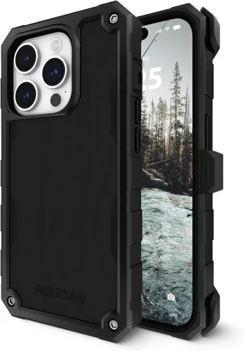 Vista 7 de Pelican Ranger - Funda protectora para iPhone 15 Pro Max, color negro Wireless Charging Compatible Phone Case w/12ft Military-Grade Drop