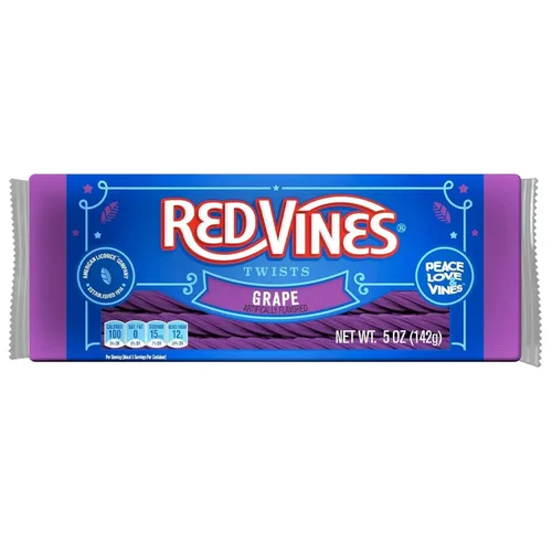 Vista 5 de Red Vines Giros de regaliz de uva, paquete de bolsas de 3 a 5 onzas, amor por la paz y vides, amados por generaciones, ideal para compartir