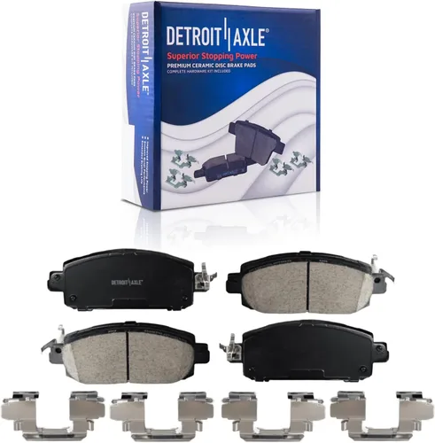 Vista 6 de Detroit Axle - Kit de freno delantero para Nissan Sentra 2020-2024 de 11.02 pulgadas, rotores de freno de disco perforados y ranurados, pastillas