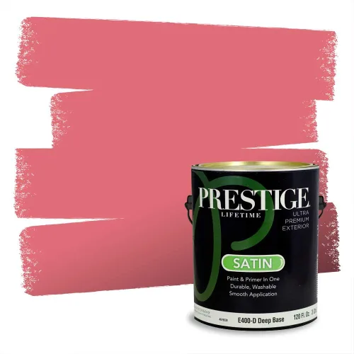Vista 334 de Prestige Paints Pintura exterior e imprimación en uno, 1 galón, plano, coincidencia comparable de Valspar* Amber Rose*