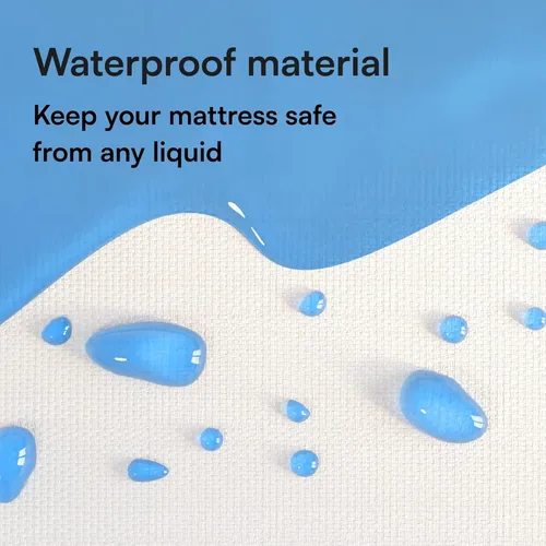 Vista 2 de Protector impermeable de colchón tamaño Individual de 39x75 pulgadas. Transpirable, sin ruido, 8 a 20 pulgadas. Cama de microfibra cepillada ultra