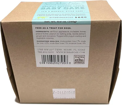 Vista 5 de Bubba Rose Biscuit Company: Blue Dog Birthday Baby Cake - Textura crujiente de galletas - Golosina natural gourmet para mascotas - Pastel