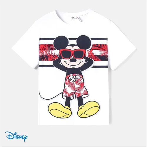 Vista 2 de Disney Mickey and Friends - Conjuntos de vestidos de camisola con volantes y camisetas a rayas a juego para vacaciones familiares