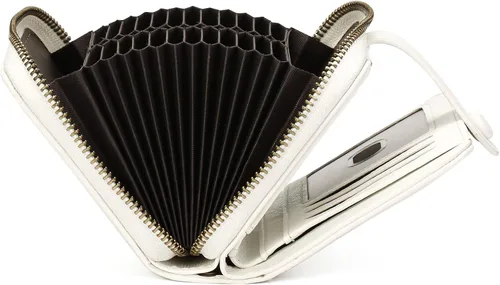 Vista 7 de GAEKEAO Leather Credit Card Holder Wallet for Women RFID Blocking Large Capacity Bifold Zipper Card Case Organizer with Wristlet 32 Slots