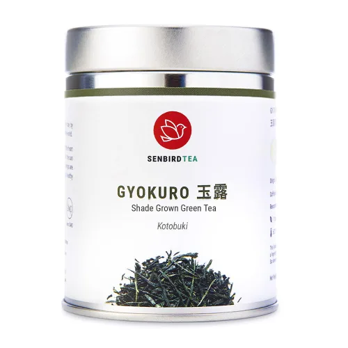 Vista 8 de Senbird Gyokuro Premium - Té verde japonés cultivado en sombra - de Kioto Japón - Té verde imperial de hojas sueltas en lata de té hermético