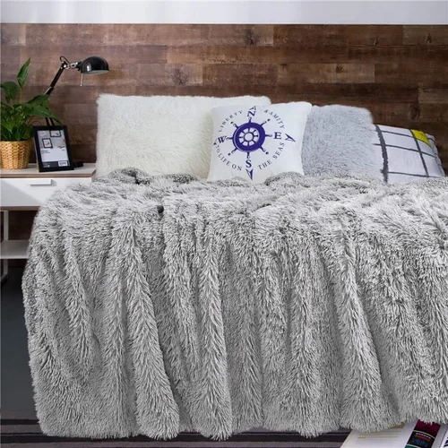 Vista 2 de Andecor Manta suave y esponjosa de piel sintética, 50 x 60 pulgadas, manta de felpa ligera y cálida para cama, sofá, silla, decoración del hogar
