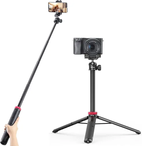 Vista 8 de ULANZI MT-44 - Trípode extensible para teléfono de 59", bastón para selfie de 360° con clip para teléfono 2 en 1, trípode de cámara con cabeza