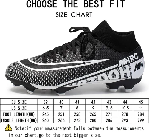 Vista 2 de Qzzsmy Tacos de fútbol para hombre, zapatos de fútbol atléticos para caminar, tacos Ag para entrenamiento al aire libre