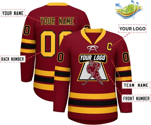 Vista 3 de Camiseta de hockey personalizada para hombres y jóvenes, camisetas de práctica cosidas o impresas, número de nombre personalizado Añadir logotipo