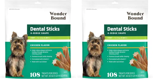 Vista 11 de Marca Amazon – Wonder Bound - Palitos dentales con sabor a carne de res para perros grandes (más de 30 libras), forma de 6 crestas para control
