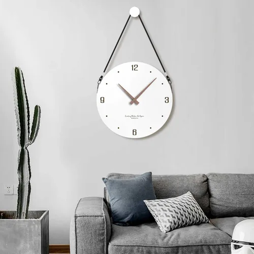 Vista 5 de Reloj de pared para dormitorio, reloj de pared de madera, funciona con pilas, redondo de 12 pulgadas, fácil de leer, decoración de pared, decoración