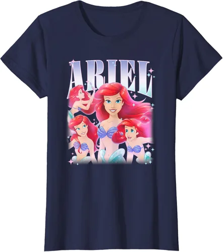 Vista 31 de Disney Camiseta de la princesa Ariel de la Sirenita Multi Pose, Negro