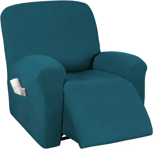 Vista 8 de PrinceDeco Funda para silla reclinable, 1 pieza, funda elástica para silla reclinable, protector de muebles con parte inferior elástica para silla