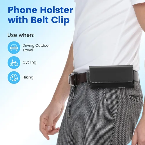 Vista 6 de Gcepls Funda de cuero para teléfono para iPhone SE, iPhone 8, 7, 6s, soporte de cinturón de cuero de vaca premium con clip para cinturón, estuche