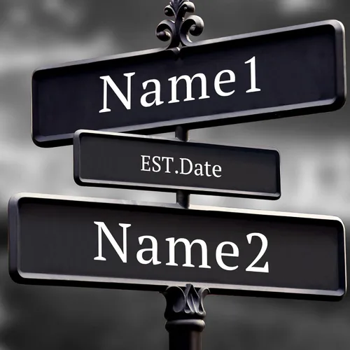 Vista 3 de CP CANVASPATH Letrero de calle con el nombre de la pareja y la fecha, impresiones personalizadas en lienzo del puente de Manhattan por la noche