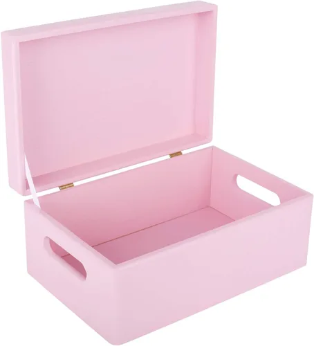 Vista 11 de Creative Deco Caja de almacenamiento grande de madera con tapa con bisagras 11.8 x 7.87 x 5.51 pulgadas (+-0.5) Caja de regalo sin acabar, lisa