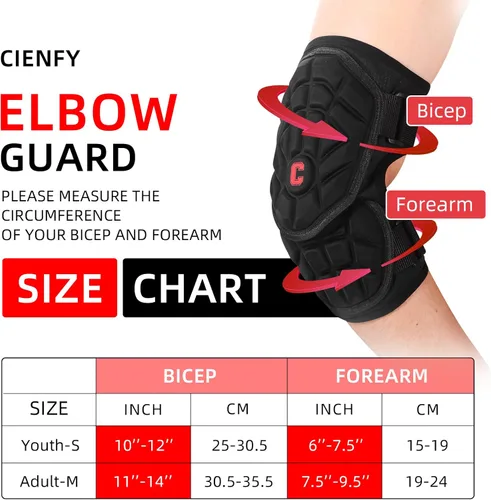 Vista 2 de Cienfy Protectores de antebrazo para bateadores para béisbol y sóftbol, coderas para jóvenes y adultos