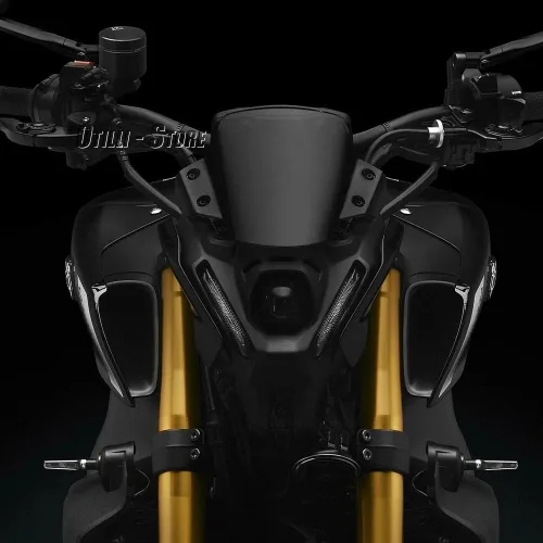 Vista 2 de Nueva motocicleta MT09 Touring Sports parabrisas w/kit de soporte deflector para Yamaha MT-09 MT 09 mt09 2021 2022 2023 (negro)