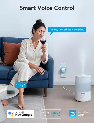 Vista 2 de Govee Enchufe inteligente, salida WiFi compatible con Alexa y Google Assistant, mini enchufes inteligentes para el hogar con función de temporizador