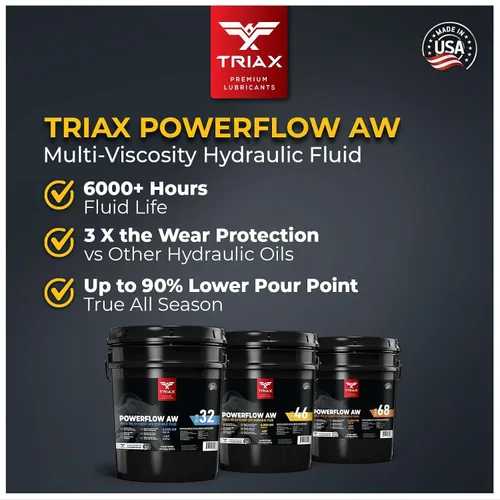 Vista 4 de TRIAX Powerflow MV 46 - Aceite hidráulico multi-viscosidad - Vida extendida de 6,000 horas, triple antidesgaste, para todas las estaciones, punto