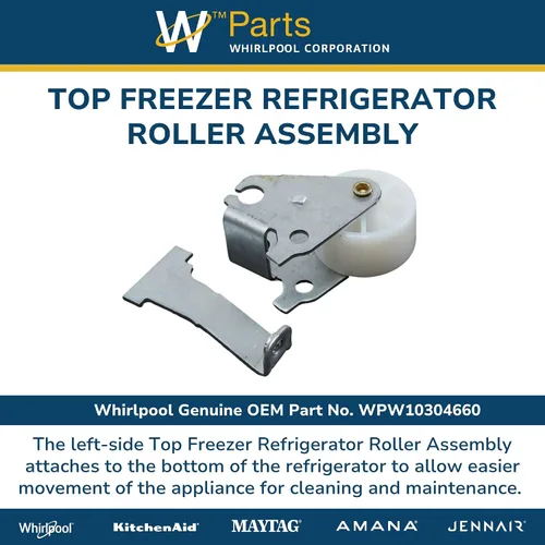 Vista 4 de Whirlpool W10304660 Rodillo refrigerador Pieza original del fabricante de equipos (OEM)
