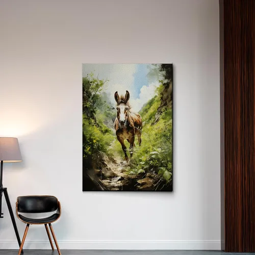 Vista 5 de Abstract Wall Art, minimalist wall art, Minimalist Art, Living Room Art, Decorate the office, donkey in nature print, gift for animal lovers