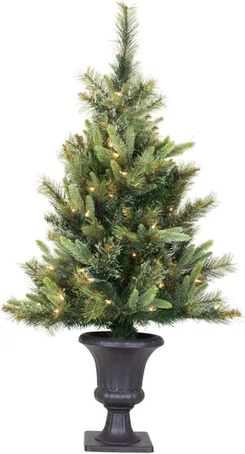 Vista 10 de Vickerman árbol de navidad artificial de pino de cachemira sin iluminación de 24 pulgadas Verde