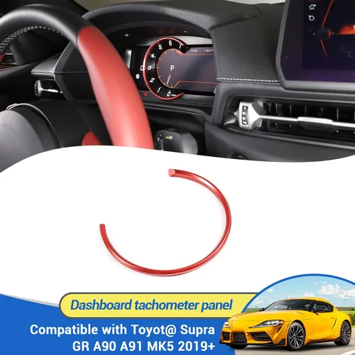 Vista 6 de Anillo de ajuste para salpicadero compatible con Toyota Supra GR A90 A91 MK5 2019-2025, anillo de decoración para tacómetro interior de coche