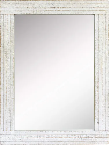 Vista 10 de Stonebriar Espejo de pared rectangular con marco de madera negra de 24 x 18 pulgadas con soportes para colgar, decoración rústica decorativa