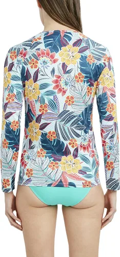 Vista 3 de Caribbean Joe Camiseta de manga larga ajustable estándar para mujer con protección solar