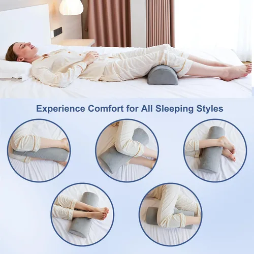 Vista 6 de Almohada de rodilla para dormir de espalda, almohada de espuma viscoelástica para piernas, almohada debajo de la rodilla para dormir, almohada