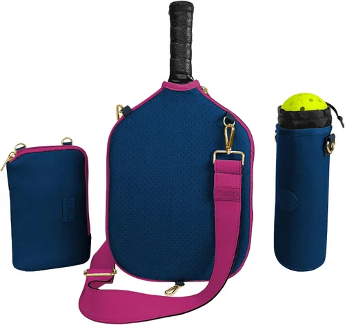 Vista 8 de Posh Pickler Bolsa de pickleball 3 en 1 para mujeres y hombres, bolsa de mano, bandolera y mochila, diseño convertible, se adapta a hasta 2 paletas