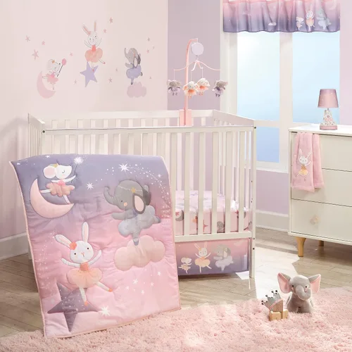 Vista 7 de Bedtime Originals Tiny Dancer - Cuna musical para bebé, color rosa, animales, elefante