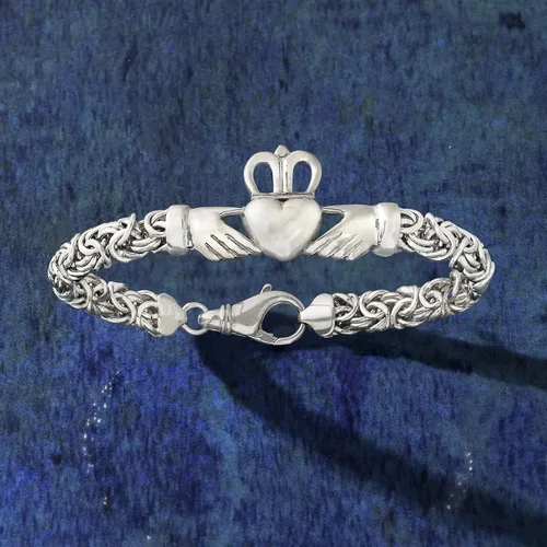 Vista 4 de Ross-Simons Sterling Silver Byzantine Claddagh Bracelet