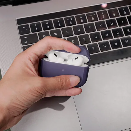 Vista 6 de Funda resistente para AirPods Pro 2, a prueba de golpes, funda protectora para Apple AirPods Pro de 2ª generación, lanzada en 2022 (morado profundo)