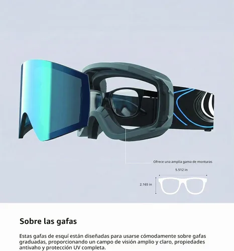 Vista 3 de Vyper OTG - Gafas de esquí para hombres y mujeres, antiniebla UV400