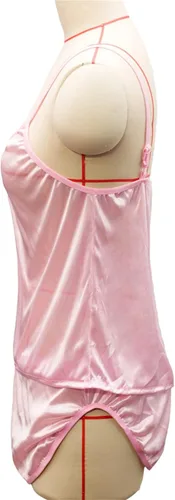 Vista 8 de Ropa de dormir de satén de seda para mujer, conjunto de pijama sexy