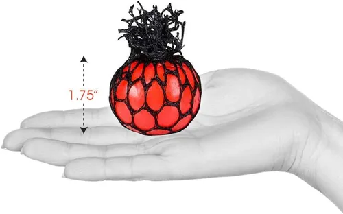 Vista 3 de ArtCreativity Pelotas antiestrés de malla de 1.75 pulgadas para niños, paquete de 24, juguetes para apretar en varios colores para aliviar