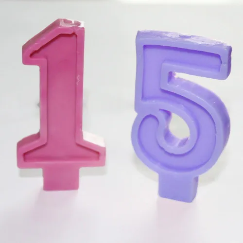 Vista 3 de X-Haibei Molde de silicona de caramelo de velas de números para decoración de helado de pastel de cumpleaños