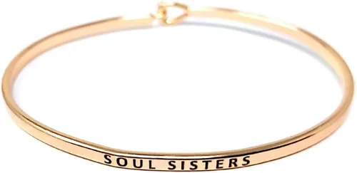 Vista 9 de By you - Brazalete con gancho, pulsera delgada grabada con un mensaje positivo e inspirador
