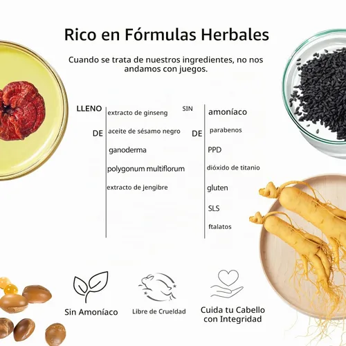 Vista 5 de Champú y tinte instantáneo para el cabello castaño - Champú de color rubio y castaño 3 en 1