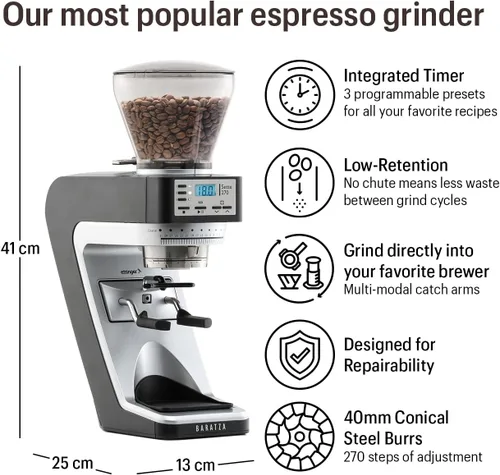 Vista 3 de Baratza Sette 270 - Rebaba cónica (con cubo de tierra y PortaHolder incorporado)