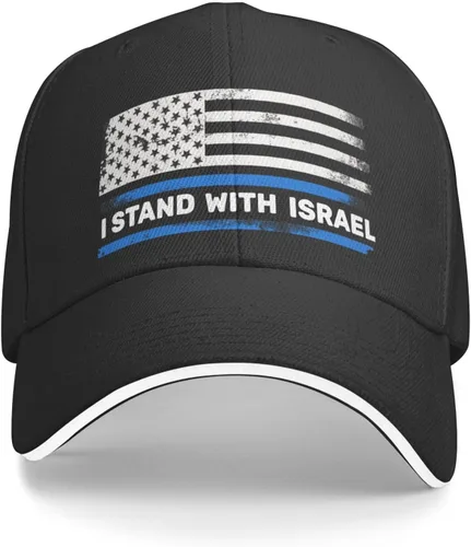 Vista 2 de I-Stand-with-Israel-Support-Israel-Flag - Gorra de béisbol unisex para papá