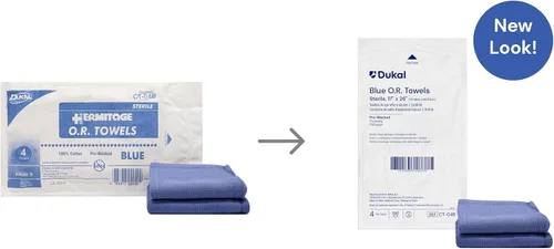 Vista 2 de Dukal Toallas estériles para quirófano – 17 x 27 pulgadas, azul, 4 toallas por paquete, (paquete de 5 – 20 en total) – Toallas quirúrgicas